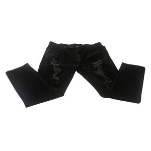 Levi Strauss 512 Slim Taper Black Distressed Jeans Mens W42 L32 Denim Streetwear